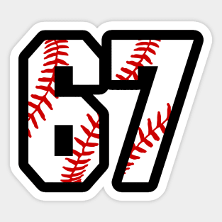 Baseball Number 67 #67 Baseball Shirt Jersey Favorite Player Biggest Fan Sticker